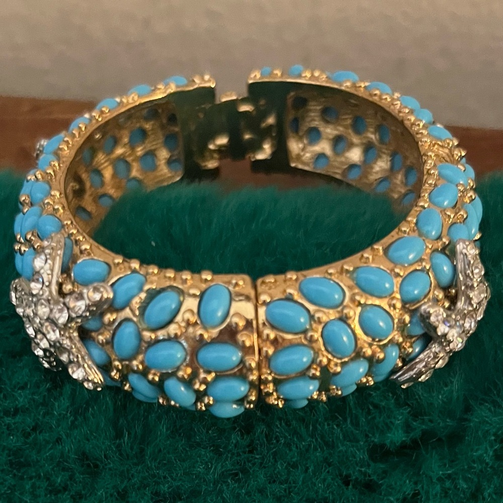 Kenneth Jay Lane Elegant Gold and Blue Bracelet